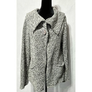 Tweeds‎ Gray and White Boucle Sweater Cardigan Size M